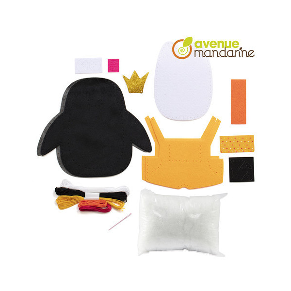 Personnage en feutrine - A coudre - Noah le pingouin - Kit complet - Dès 6 ans