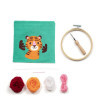 Canevas - Punch Needle - Tigre - Enfant - Avec tambour et accessoires