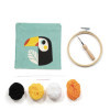 Canevas - Punch Needle - Toucan - Enfant - Avec tambour et accessoires