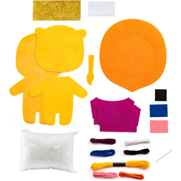 Personnage en feutrine - A coudre - Richard le lion - Kit complet - Dès 6 ans