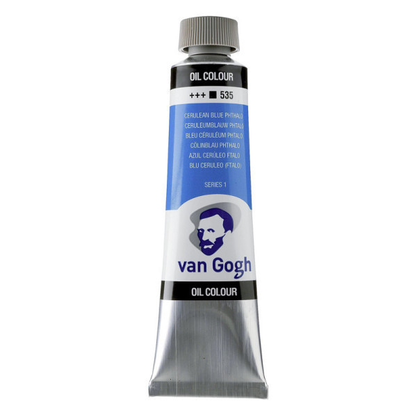 photo-Peinture à l'huile - Bleu Céruléum Phtalo - 535 - A l'huile de carthame - Van Gogh - 40ml