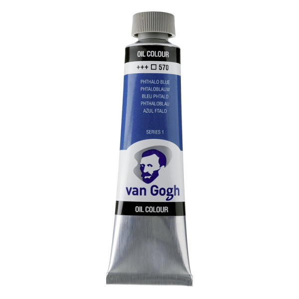 photo-Peinture à l'huile - Bleu Phtalo - 570 - A l'huile de carthame - Van Gogh - 40ml