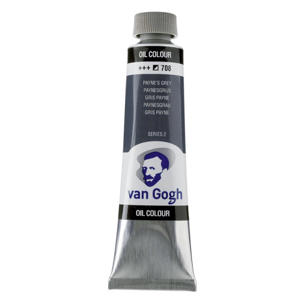 photo-Peinture à l'huile - Gris de Payne - 708 - A l'huile de carthame - Van Gogh - 40ml