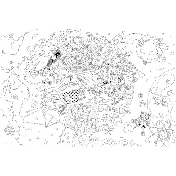 Coloriage Géant Pour Enfants Les Savants Fous 80 X120 Cm | Surdiscount