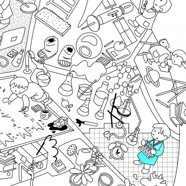 Coloriage Géant Pour Enfants Les Savants Fous 80 X120 Cm | à seulement 6,99 €