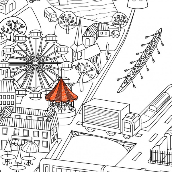 Coloriage Géant Pour Enfants La Ville 80 X120 Cm | à seulement 6,99 €
