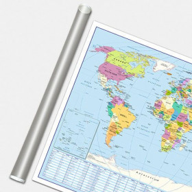 Carte Murale Pelliculée Monde Politique 66 X 84,5 Cm pas cher