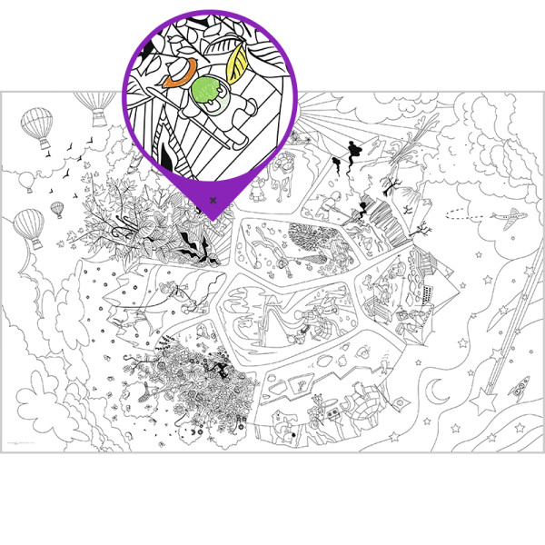Coloriage Géant Pour Enfants Les Explorateurs 80 X 120 Cm | Surdiscount
