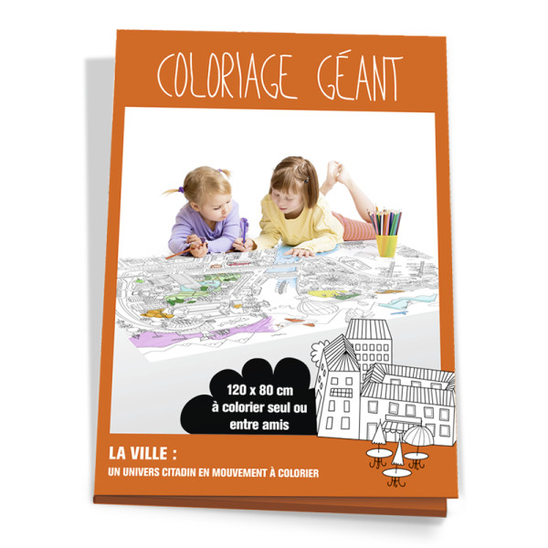 Coloriage Géant Pour Enfants La Ville 80 X120 Cm pas cher