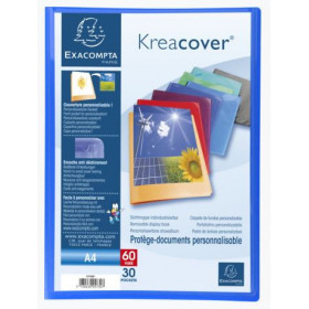 Porte-Vues 60 Vues Bleu Kreacover - Exacompta pas cher