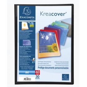 Porte-Vues 60 Vues Noir Kreacover - Exacompta pas cher