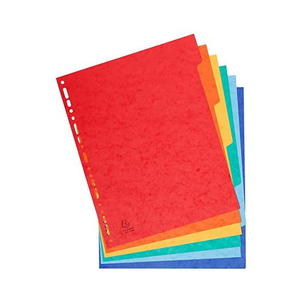 Intercalaires A4 + - 6 Positions - Carte Lustrée 225G - Exacompta | Surdiscount