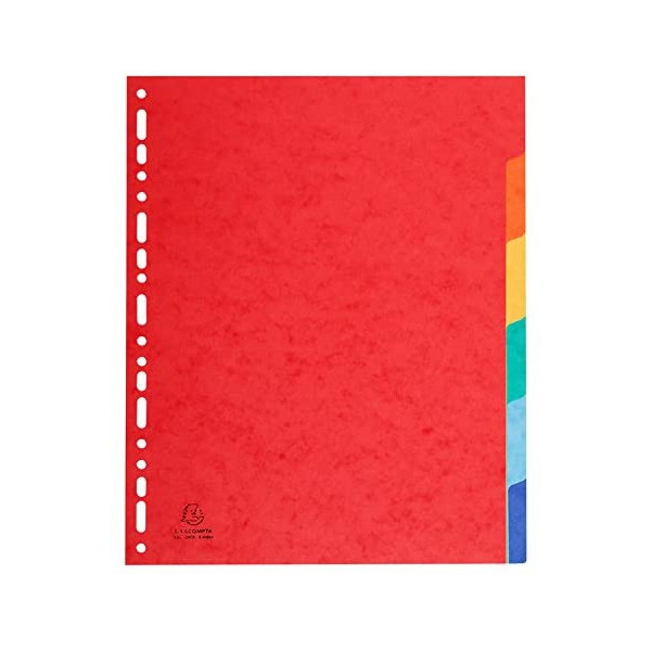 Intercalaires A4 + - 6 Positions - Carte Lustrée 225G - Exacompta pas cher