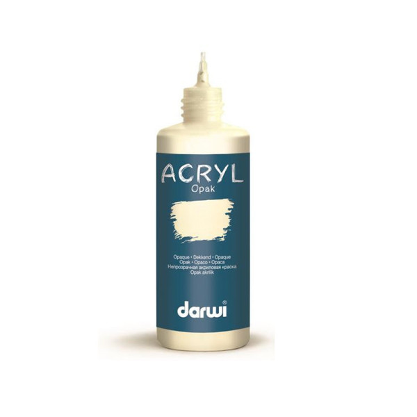 Peinture acrylique - Ivoire - Tous supports - Opaque - Indélébile - Darwi - 80ml