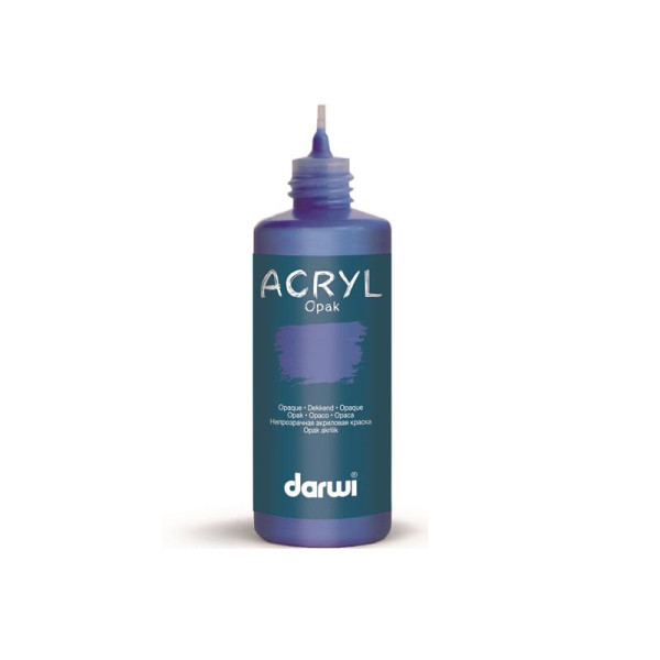 Peinture acrylique - Bleu primaire - Tous supports - Opaque - Indélébile - Darwi - 80ml