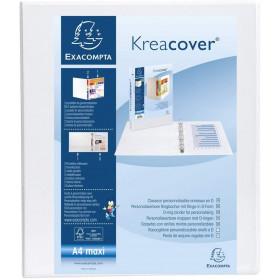 Classeur Kreacover 4 Anneaux Dos 40Mm Blanc pas cher
