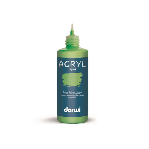 Peinture acrylique - Vert clair - Tous supports - Opaque - Indélébile - Darwi - 80ml