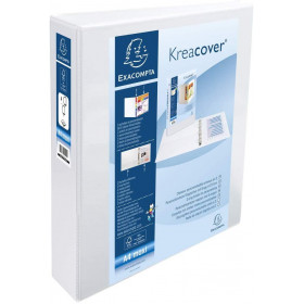 Classeur Kreacover 4 Anneaux Dos 40Mm Blanc | Surdiscount
