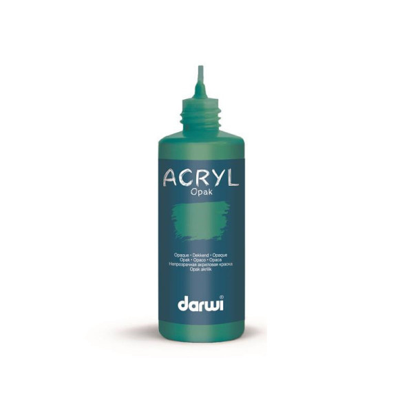 Peinture acrylique - Vert foncé - Tous supports - Opaque - Indélébile - Darwi - 80ml