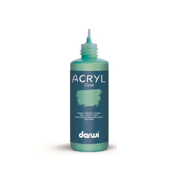 Peinture acrylique - Vert menthe - Tous supports - Opaque - Indélébile - Darwi - 80ml