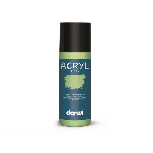 photo-Peinture acrylique - Vert pastel - Tous supports - Opaque - Indélébile - Darwi - 80ml