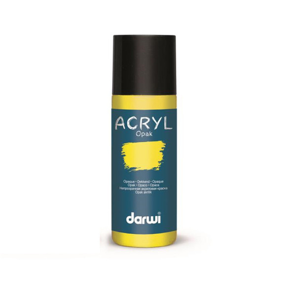 photo-Peinture acrylique - Jaune citron - Tous supports - Opaque - Indélébile - Darwi - 80ml