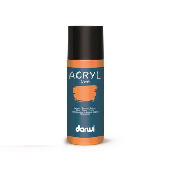 photo-Peinture acrylique - Orange - Tous supports - Opaque - Indélébile - Darwi - 80ml