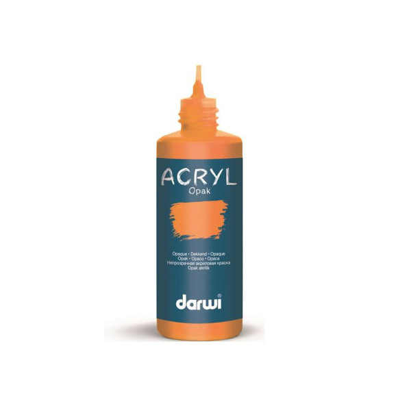 Peinture acrylique - Orange - Tous supports - Opaque - Indélébile - Darwi - 80ml