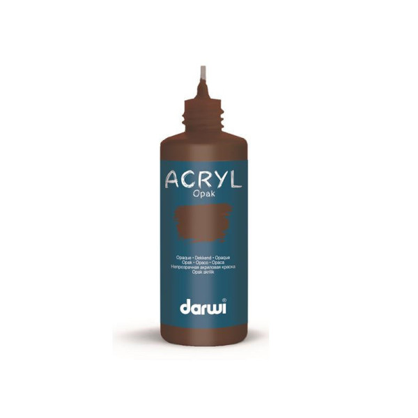 Peinture acrylique - Brun foncé - Tous supports - Opaque - Indélébile - Darwi - 80ml