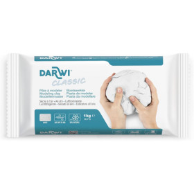 photo-Pâte à modeler - Naturelle - Blanche - Autodurcissante - Enfant et adulte - Darwi - 1kg