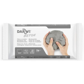 photo-Pâte à modeler - Effet béton - Autodurcissante - Enfant et adulte - Darwi - 1kg
