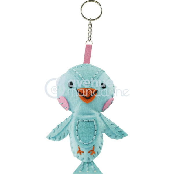 photo - Porte-clé - Figurine en feutrine - A faire soi même - Nina l'oiseau - Kit - Mini Couz'in