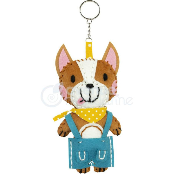 photo - Porte-clé - Figurine en feutrine - A faire soi même - Tom le chien - Kit - Mini Couz'in