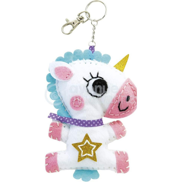 photo - Porte-clé - Figurine en feutrine - A faire soi même - Olympe la licorne - Kit - Mini Couz'in