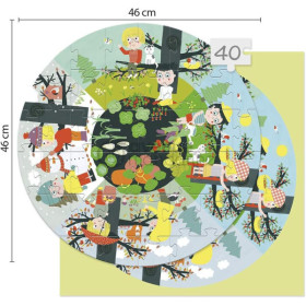 Puzzle - Educatif - 40 pièces - Enfant dès 5 ans - Apprendre les saisons