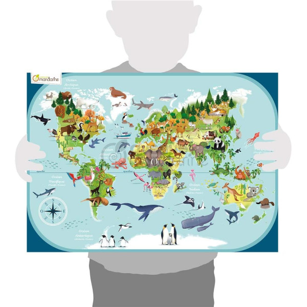 Puzzle - Educatif - 76 pièces - Enfant dès 6 ans - Apprendre pays et continents