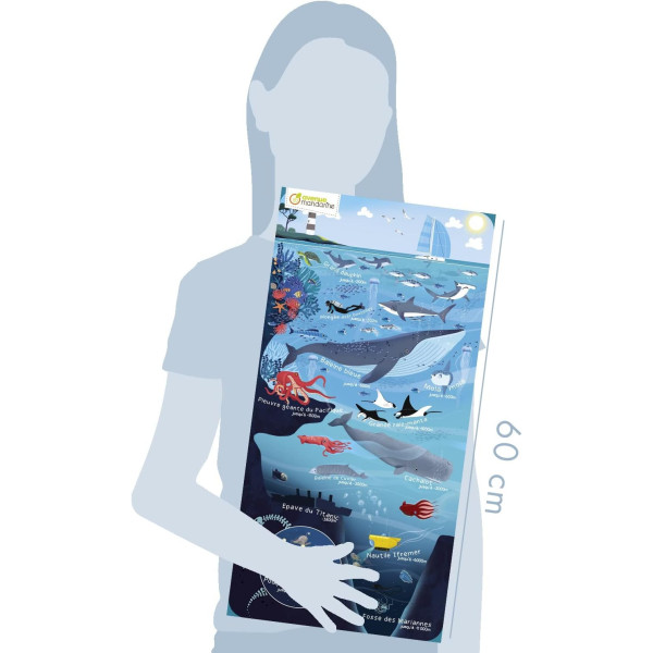 Puzzle - Educatif - 100 pièces - Enfant dès 6 ans - Apprendre le monde marin