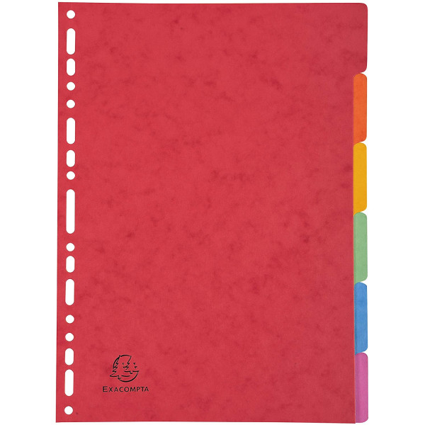 Intercalaires A4 - 6 Positions - Carte Lustrée 400G - Exacompta | Surdiscount