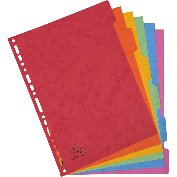 Intercalaires A4 - 6 Positions - Carte Lustrée 400G - Exacompta | à seulement 1,99 €