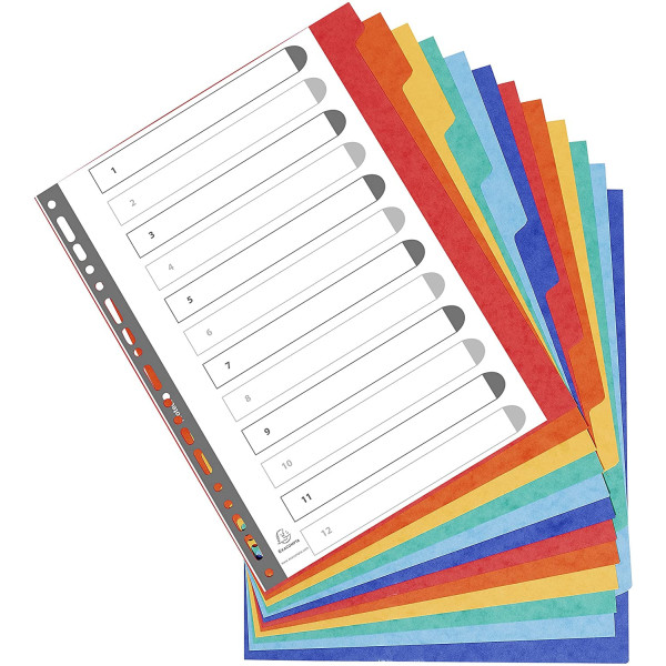 Acheter Intercalaires A4+ - 12 Positions - Carte Lustrée 400G - Exacompta