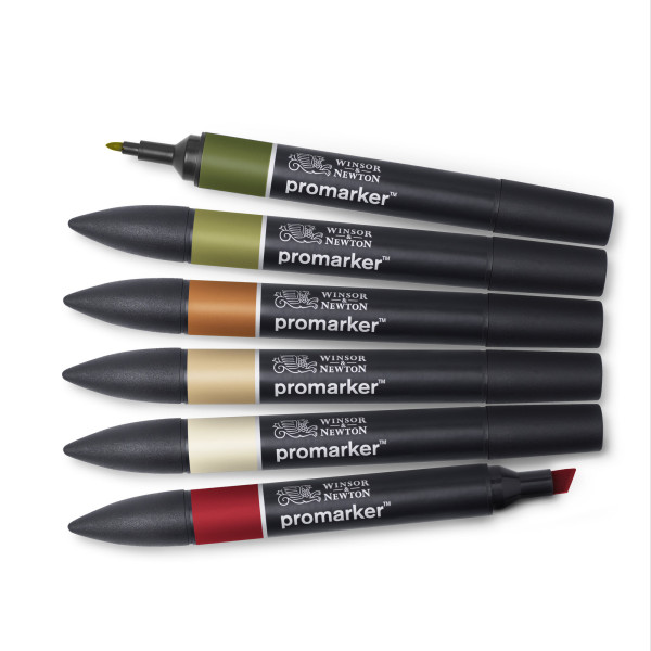 Lot de 6 Feutres Promarker - Paysage - Winsor et Newton | Surdiscount