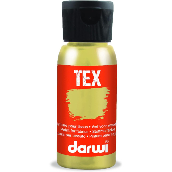 photo-Peinture pour tissus - Or - Métallique - Peinture à l'eau - Tex - Darwi - 50ml