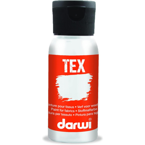 photo-Peinture pour tissus - Blanc nacré - Opaque - Peinture à l'eau - Tex - Darwi - 50ml
