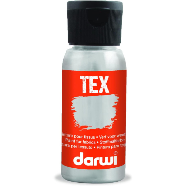 photo-Peinture pour tissus - Gris clair - Opaque - Peinture à l'eau - Tex - Darwi - 50ml