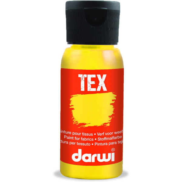 photo-Peinture pour tissus - Jaune foncé - Opaque - Peinture à l'eau - Tex - Darwi - 50ml