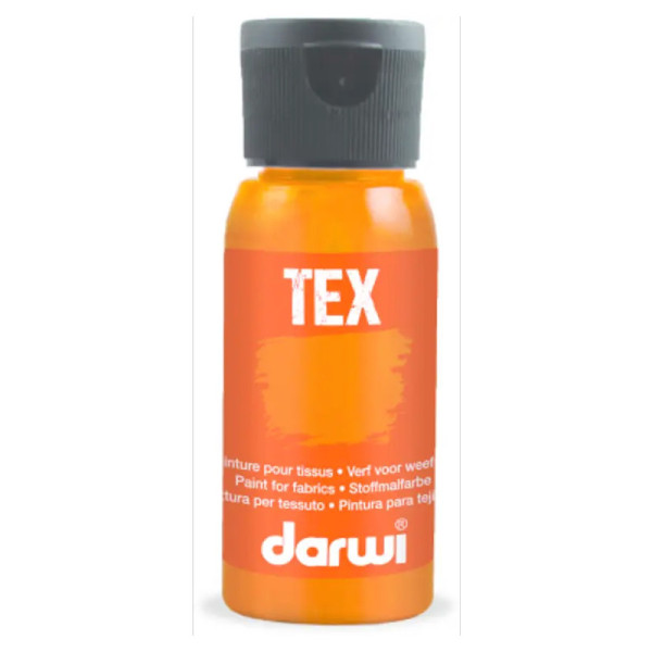 photo-Peinture pour tissus - Orange - Opaque - Peinture à l'eau - Tex - Darwi - 50ml