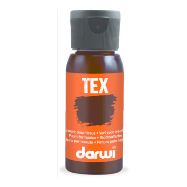 photo-Peinture pour tissus - Brun foncé - Opaque - Peinture à l'eau - Tex - Darwi - 50ml
