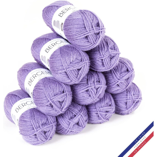 10 pelotes de laine - Violatin - 100% acrylique - Bergère de France - Barisienne