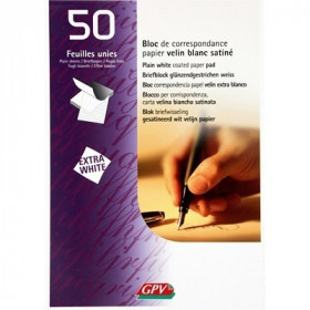 Bloc de correspondance 50 feuilles unies - A4 - 90g - GPV