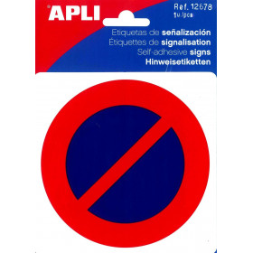 photo-Étiquette de signalisation - Interdit de stationner - 11,4 x 11,4 Cm - Apli